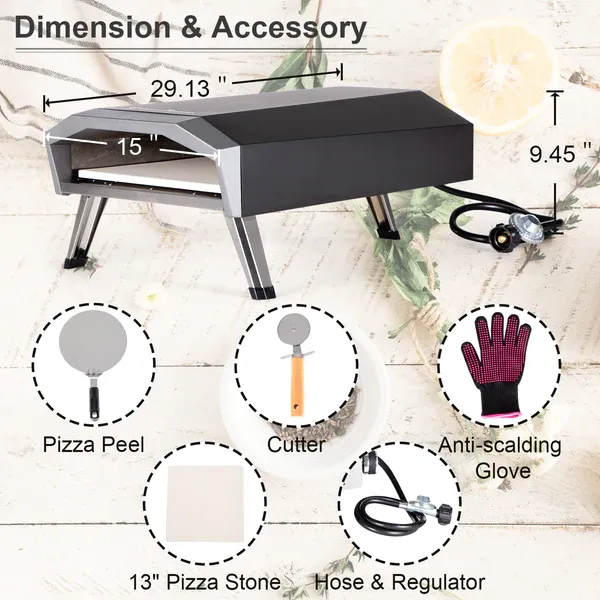 Outdoor Portable Propane Gas Patio Pizza Oven