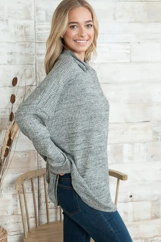 Oversized Lightweight Mock Neck Sweater