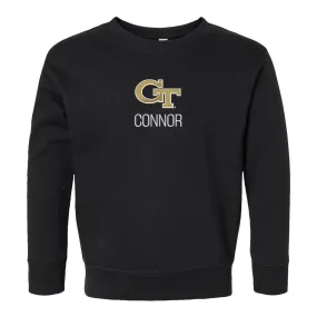 Personalized Georgia Tech Yellow Jackets Toddler Crewneck Sweatshirt