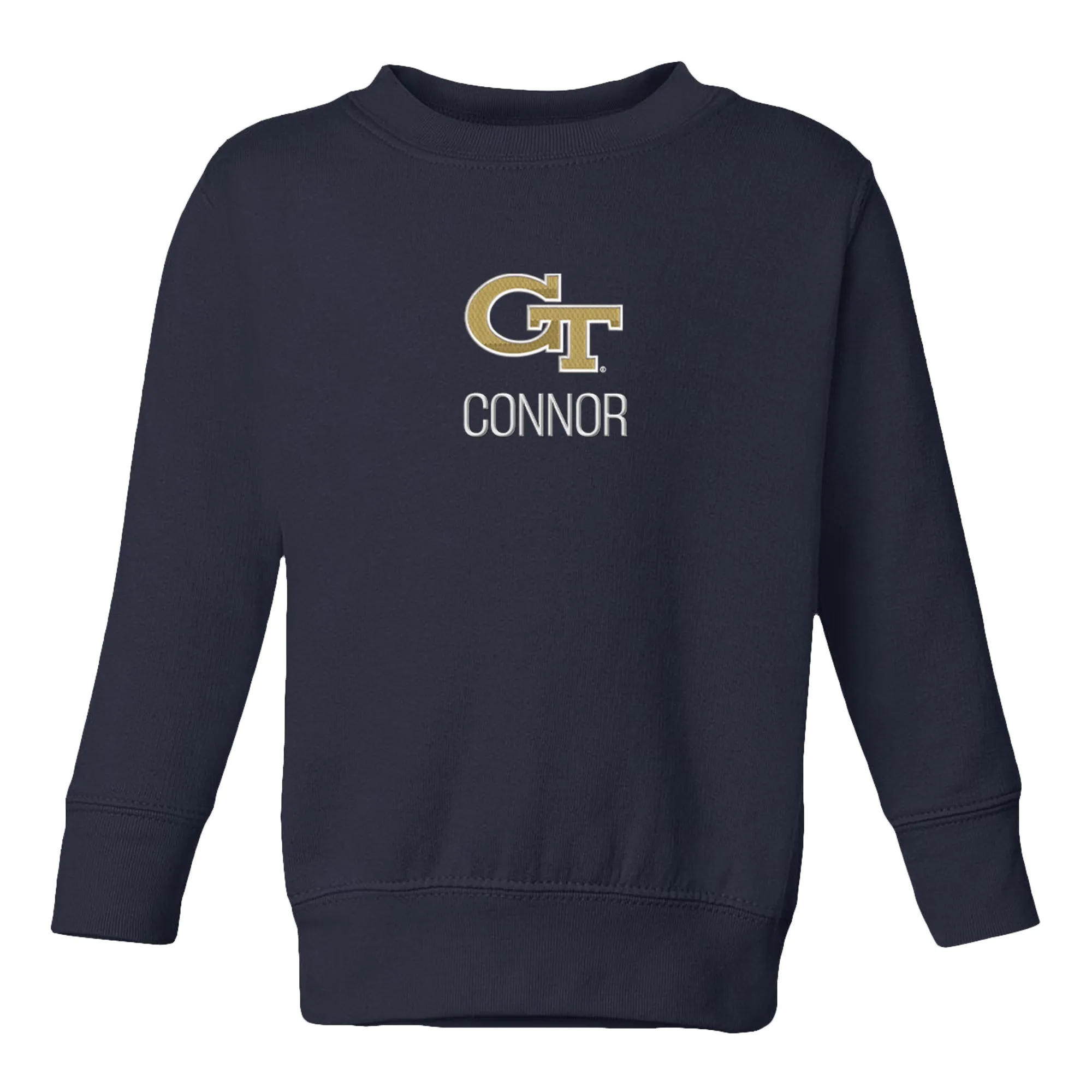 Personalized Georgia Tech Yellow Jackets Toddler Crewneck Sweatshirt