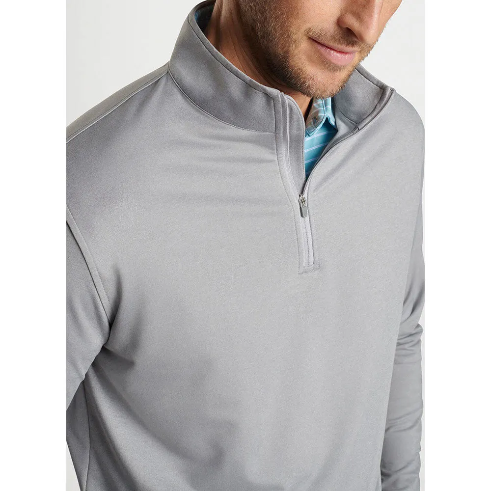 Peter Millar Perth Mélange Performance 1/4 Zip Sweater - Gale Grey*