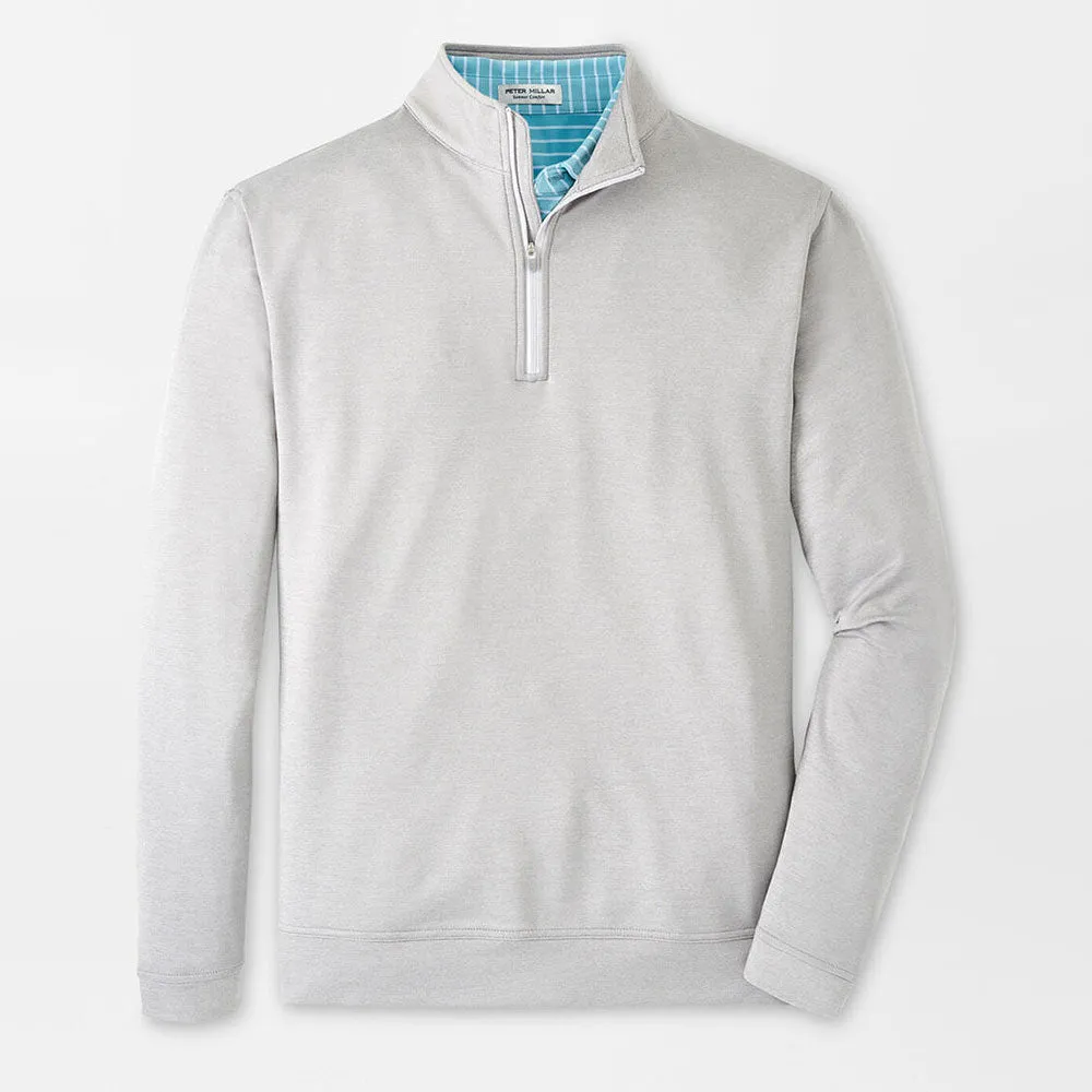 Peter Millar Perth Mélange Performance 1/4 Zip Sweater - Gale Grey*