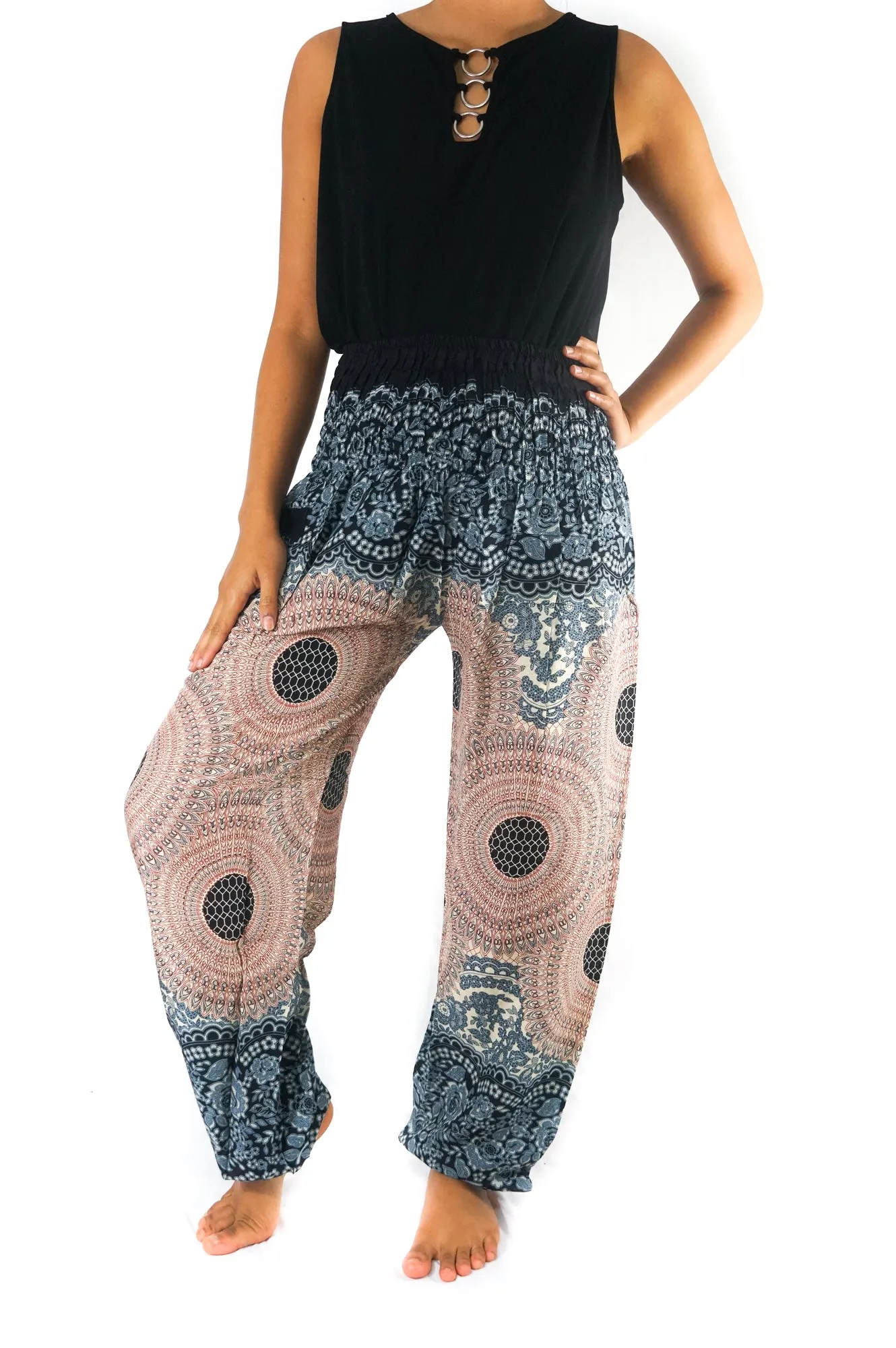 Pink MANDALA Women Boho Pants Hippie Pants Yoga Pants