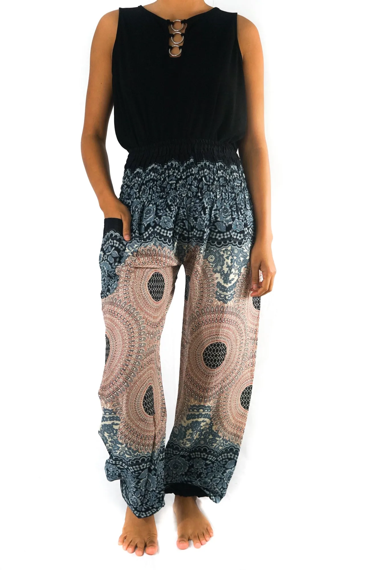 Pink MANDALA Women Boho Pants Hippie Pants Yoga Pants