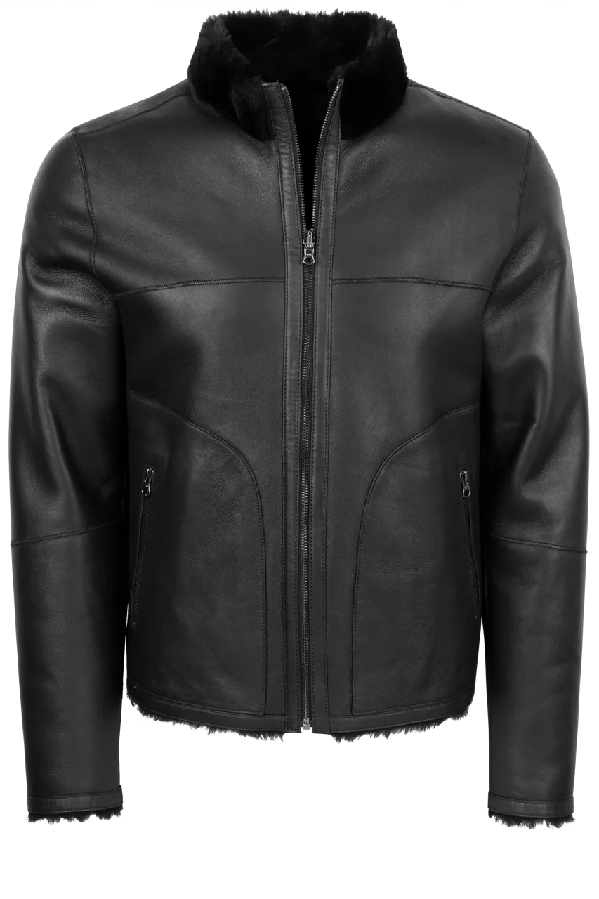 Pinto Ranch Shearling Reversible Jacket -Solid Black