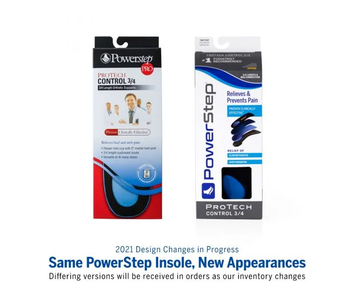 PowerStep ProTech Control 3/4 Orthotic Insoles 1015-03