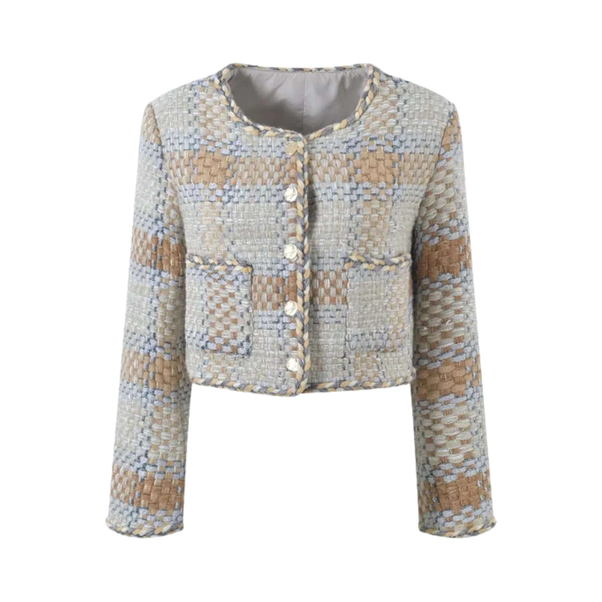 Pre Order:  Plaid Tweed Weaved Jacket