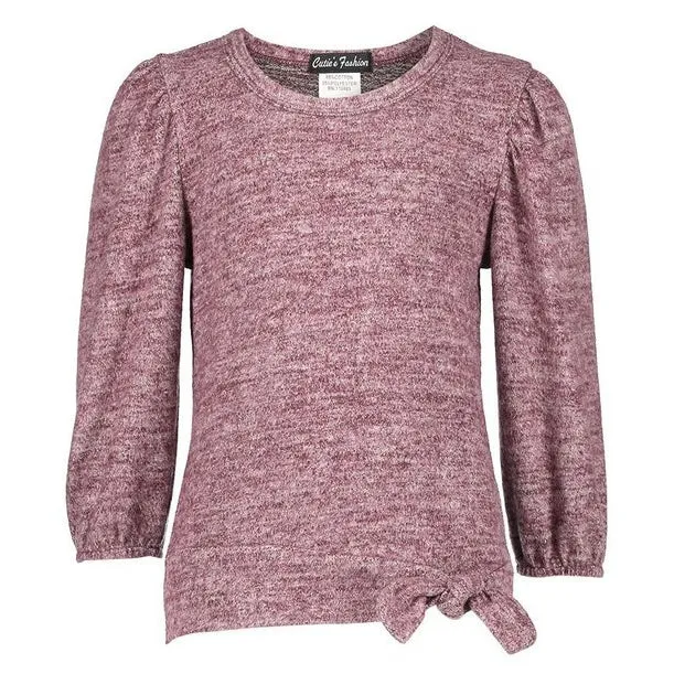 Puffed Sleeve Sweater GIRLS in Burgundy