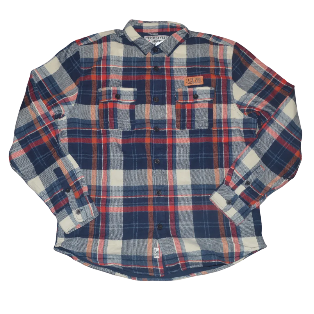 Quilted Flannel Jacket Navy/Red