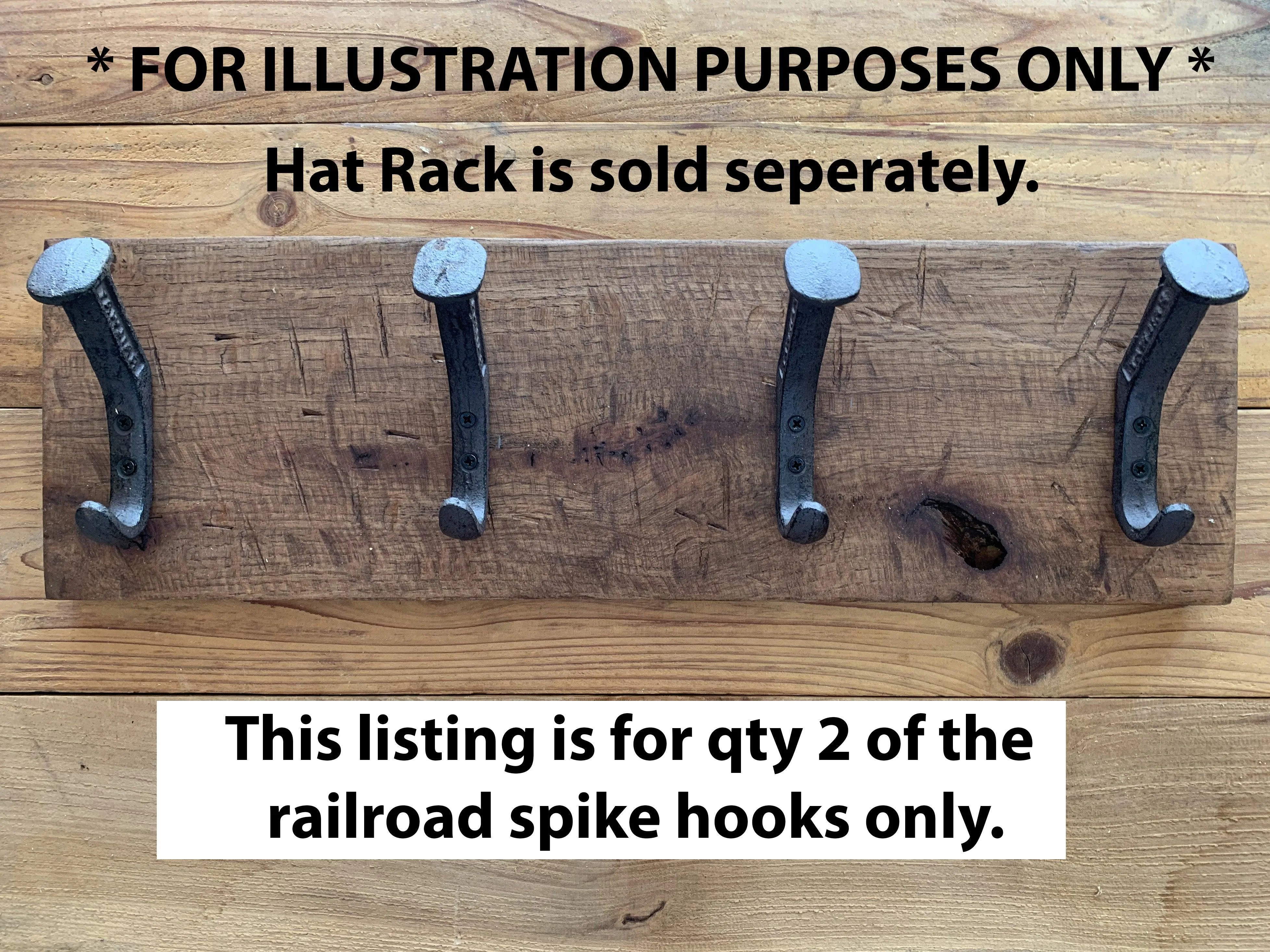 Railroad Spike Wall Hooks - qty 2