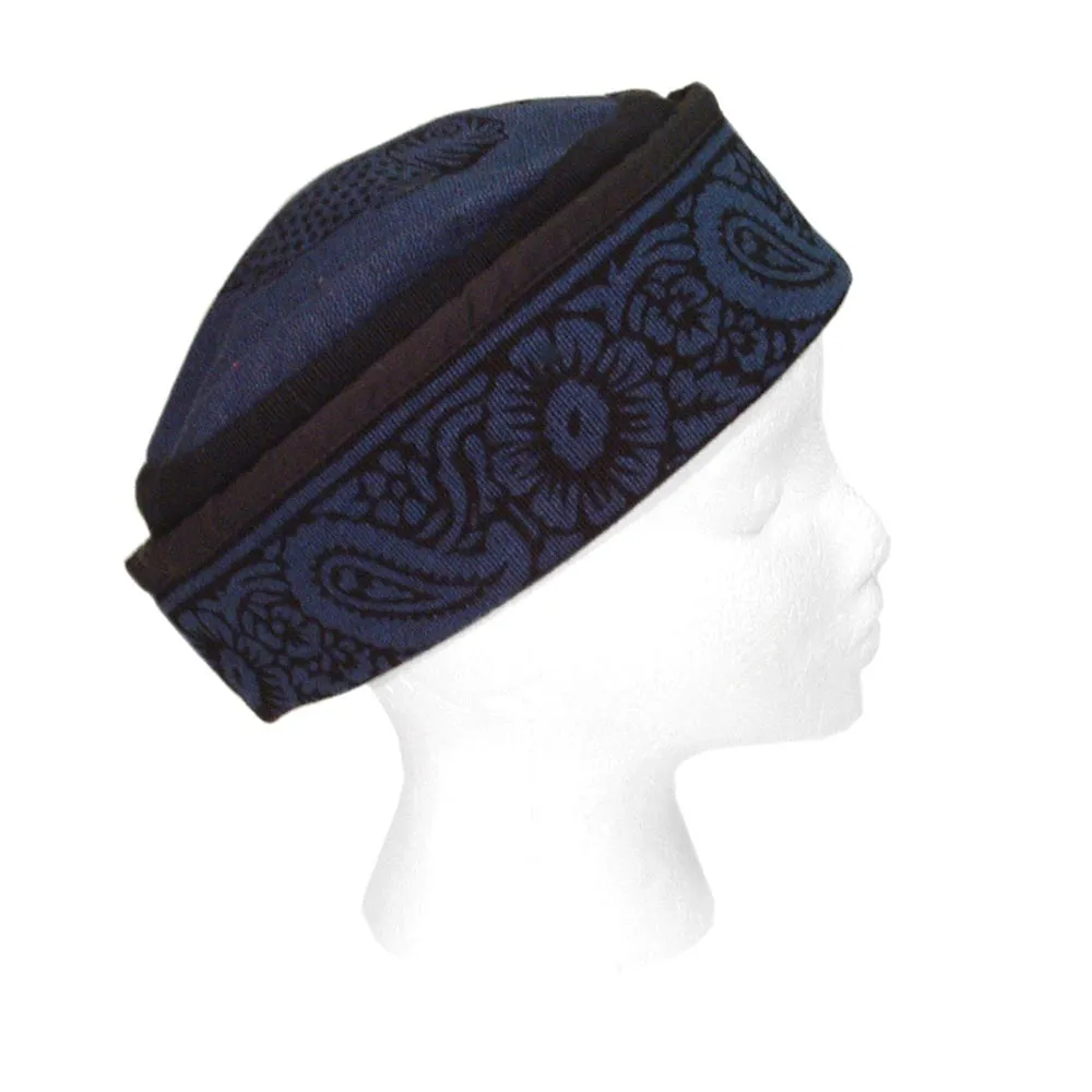 Reversible Heavy Cotton Blockprint Skull Cap