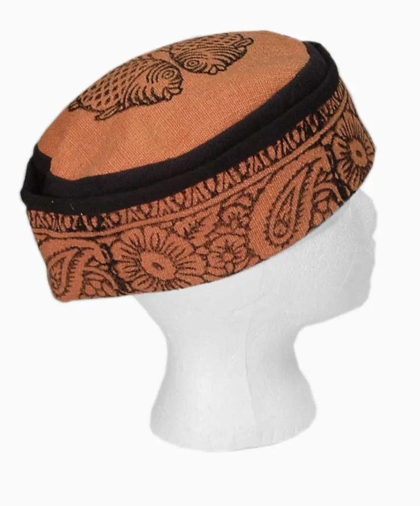 Reversible Heavy Cotton Blockprint Skull Cap