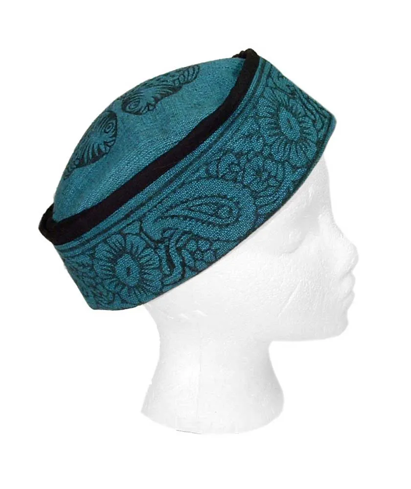 Reversible Heavy Cotton Blockprint Skull Cap