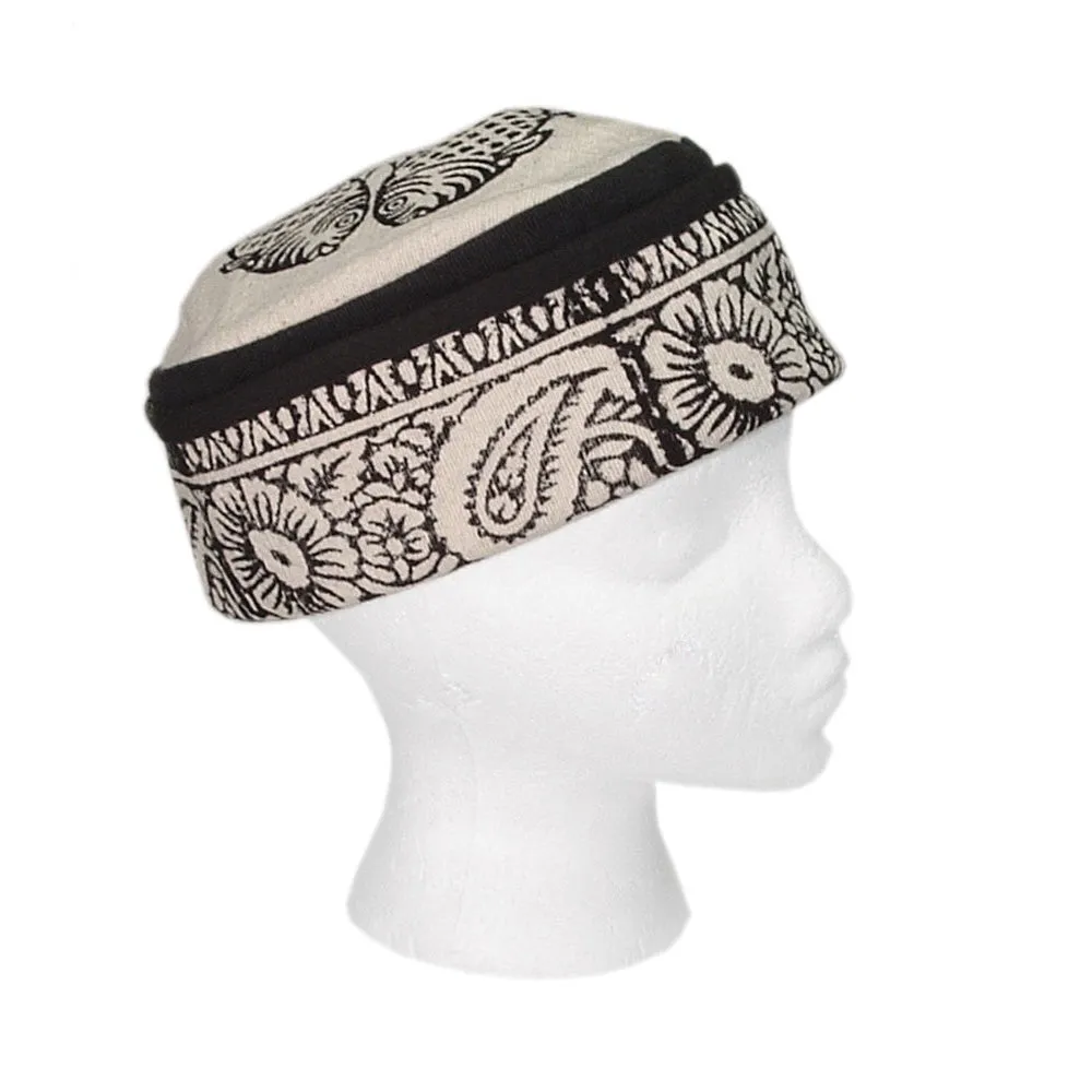 Reversible Heavy Cotton Blockprint Skull Cap