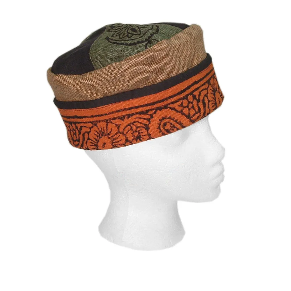 Reversible Heavy Cotton Blockprint Skull Cap