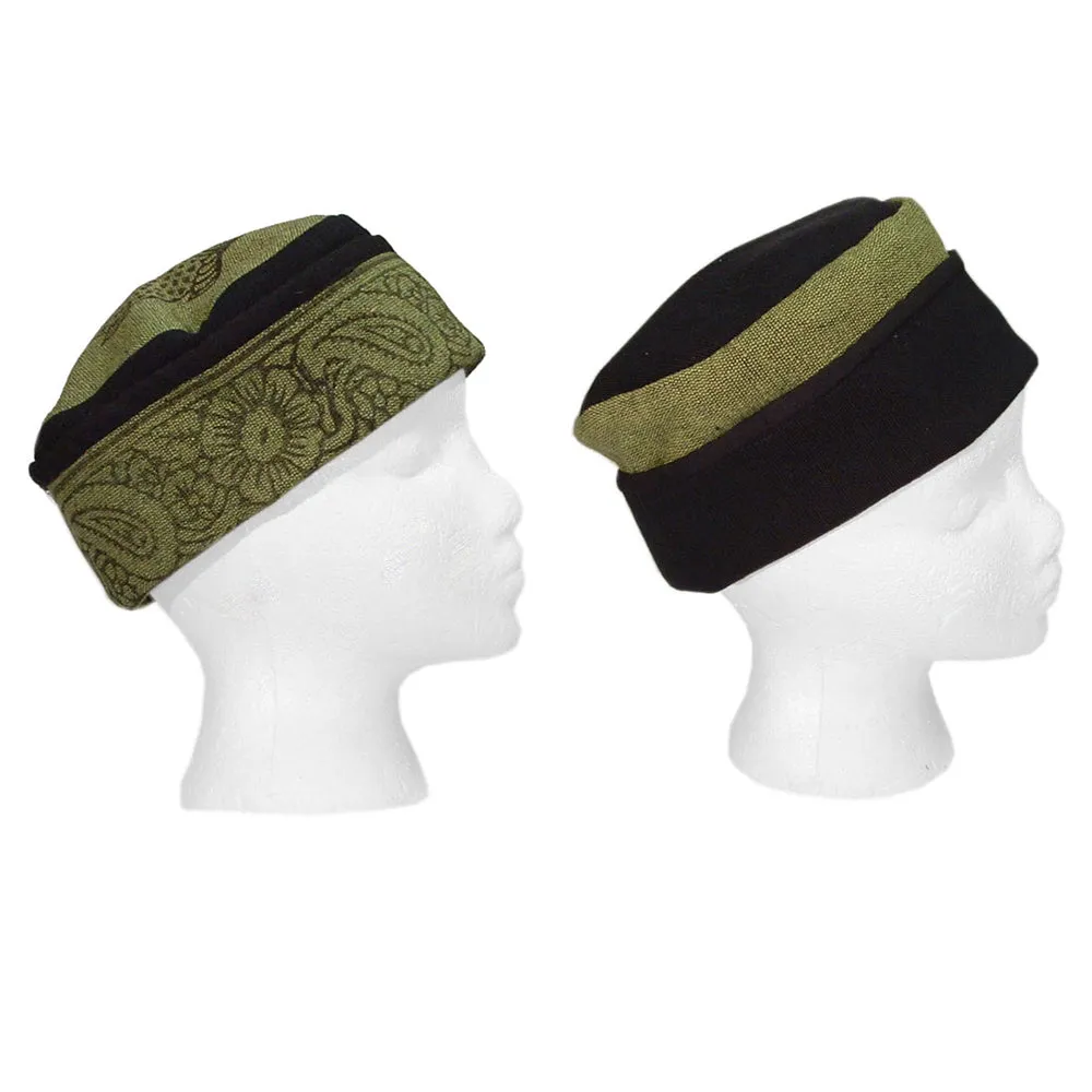 Reversible Heavy Cotton Blockprint Skull Cap