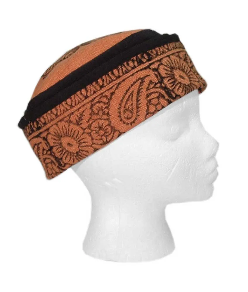 Reversible Heavy Cotton Blockprint Skull Cap