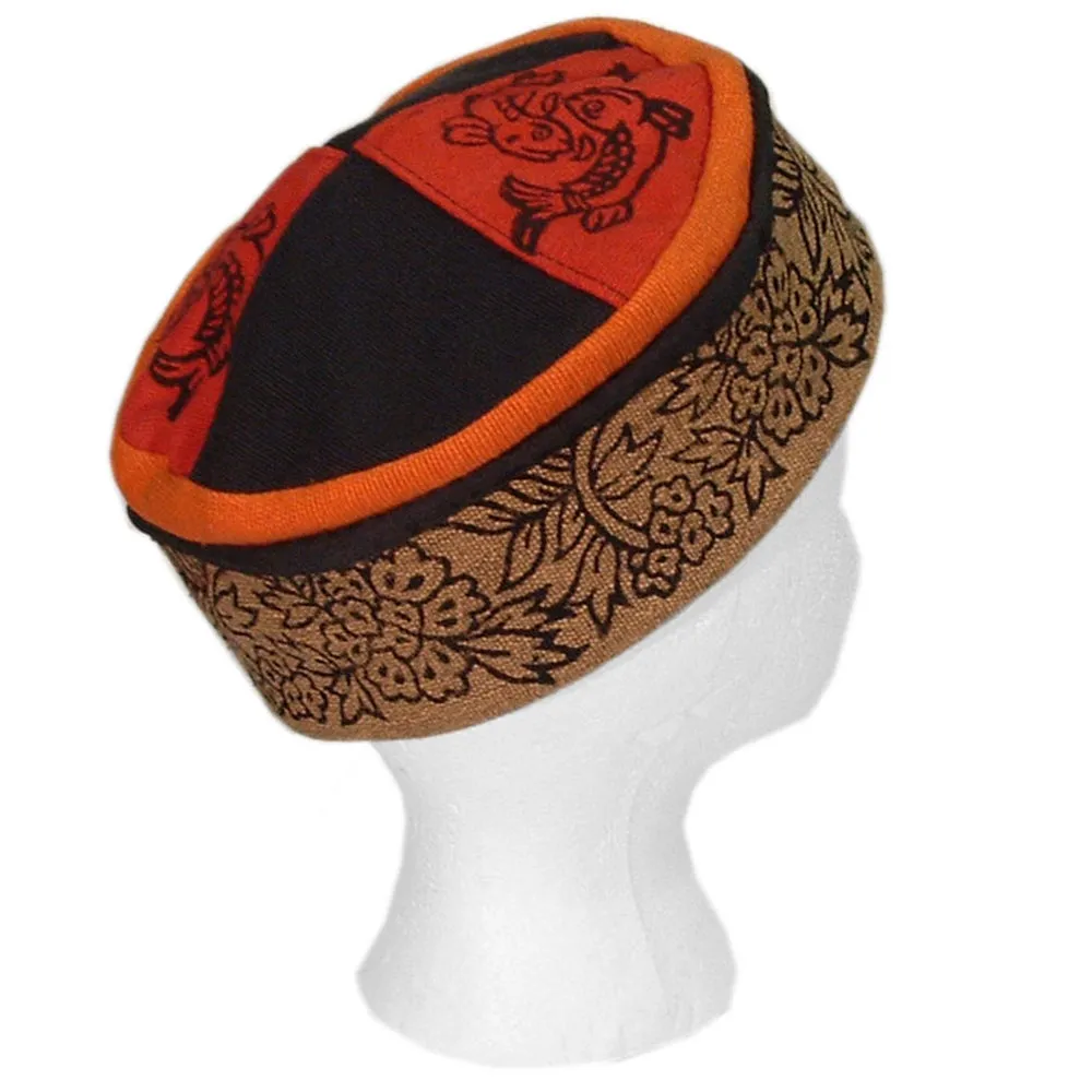 Reversible Heavy Cotton Blockprint Skull Cap