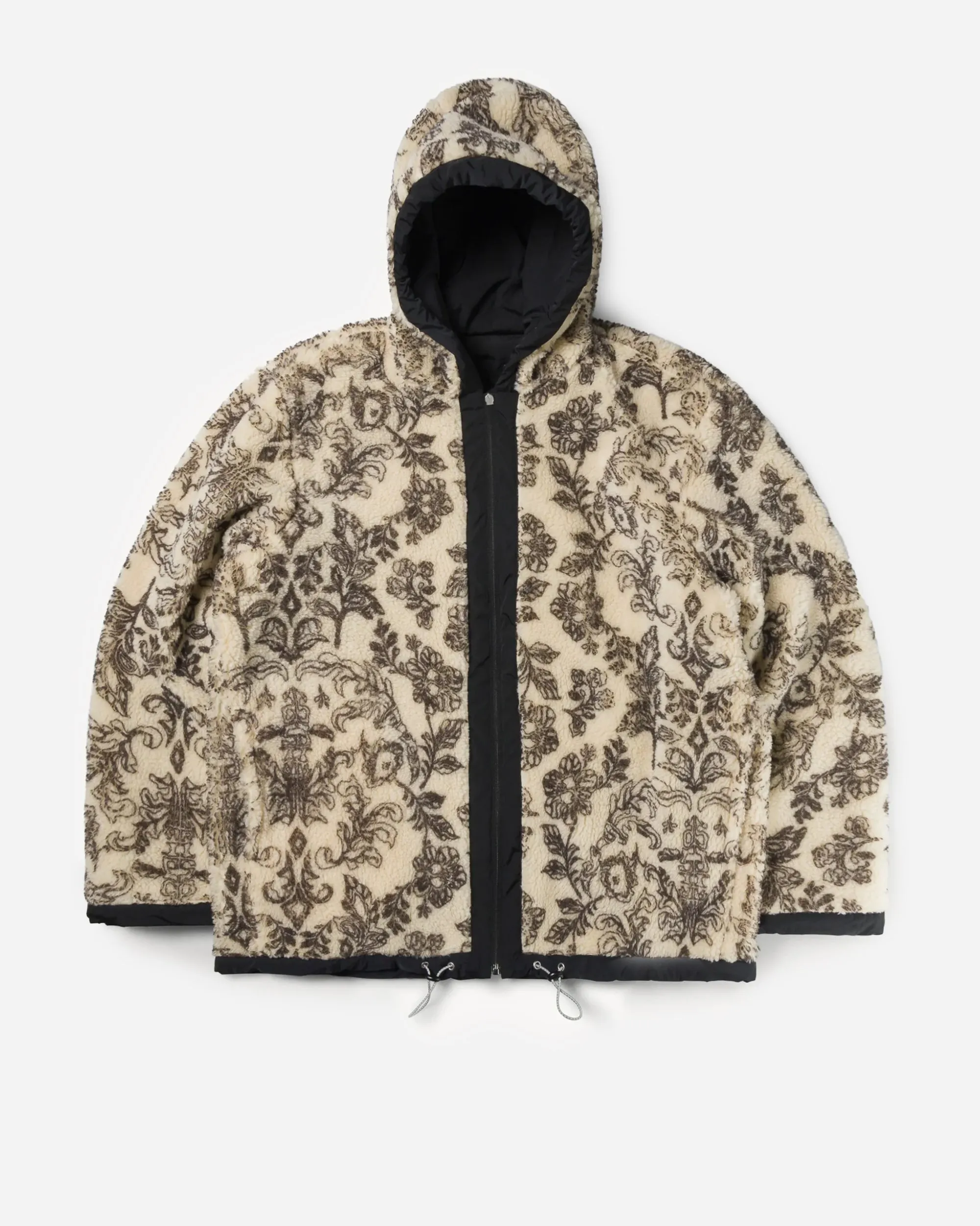 Reversible Nylon and Floral Fleece Parka