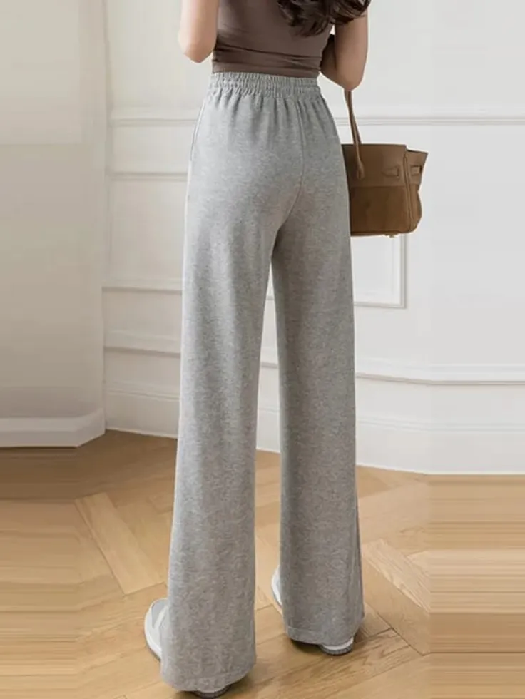 SGW - Grey Split Flare High Waisted Cargo Sweatpants