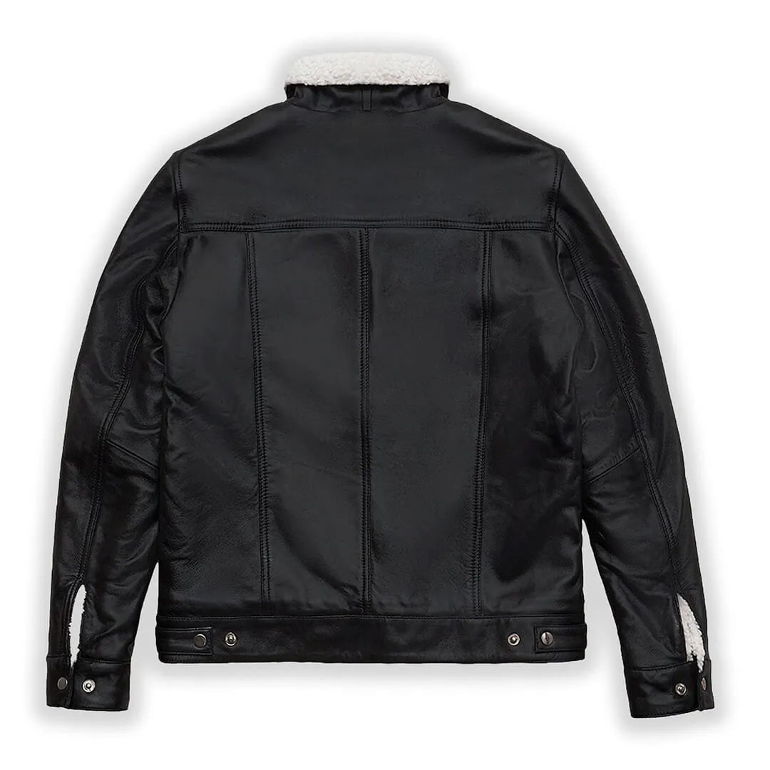 Shearling Leather Trucker Jacket