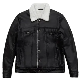 Shearling Leather Trucker Jacket