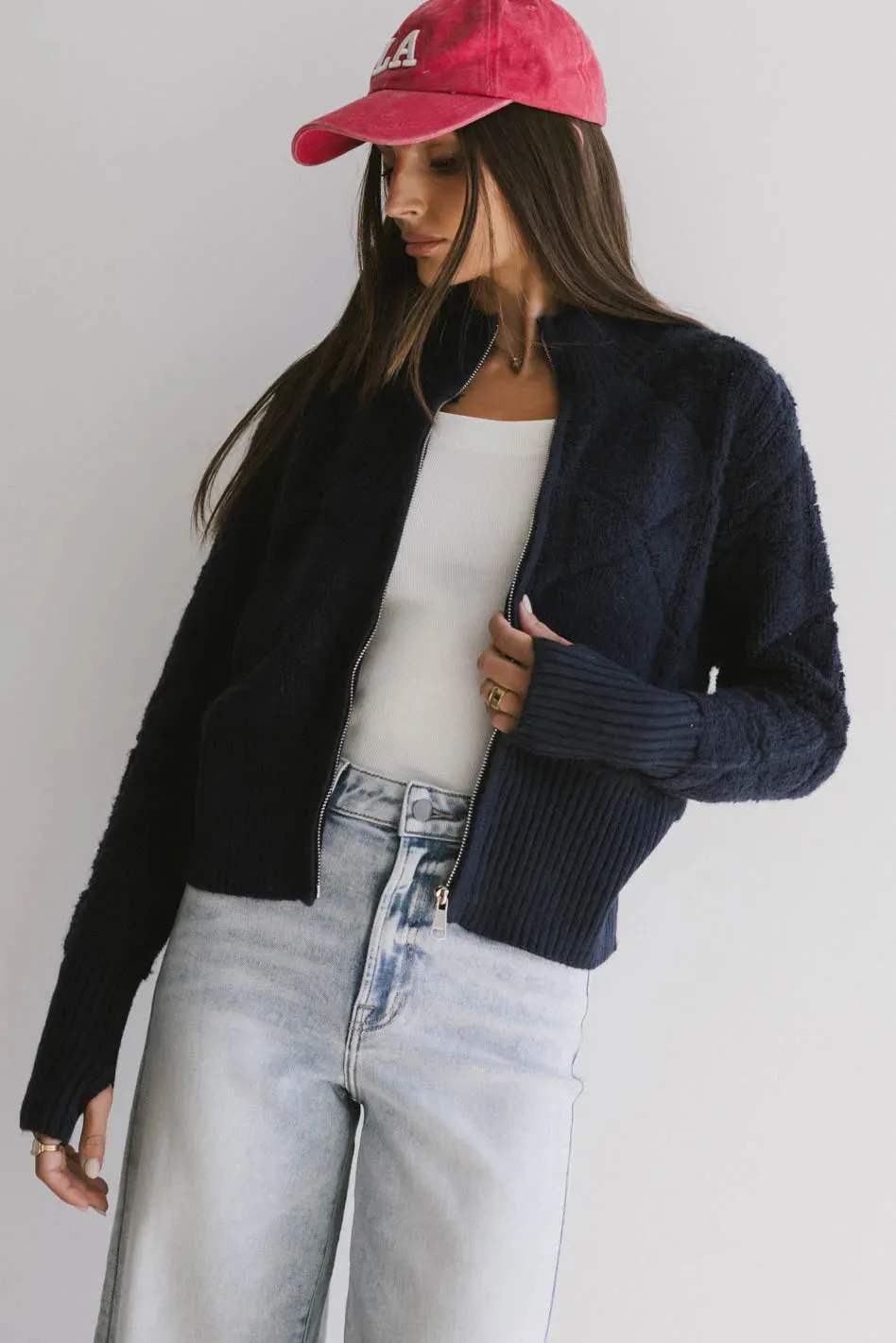 Sheena Quilted Jacket in Navy