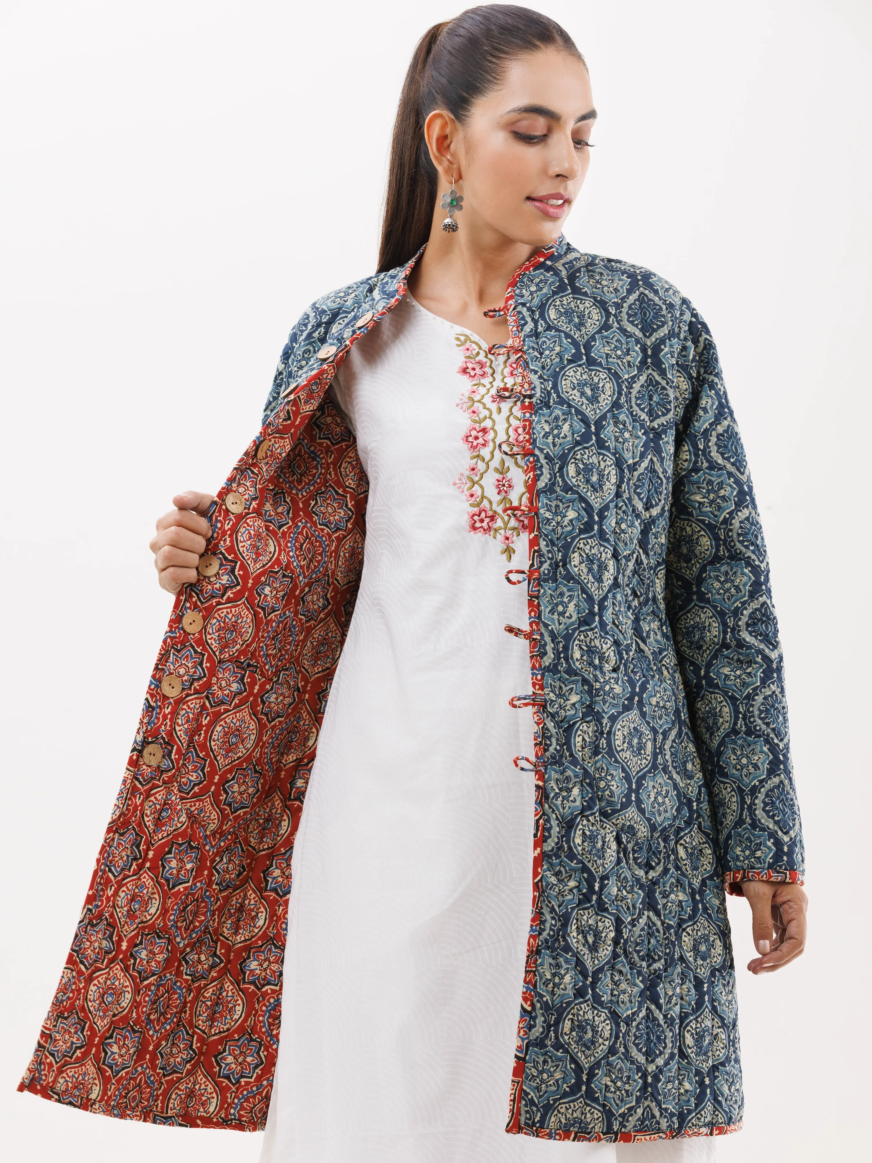 Shishir Reena Ajrakh Quilted Reversible Jacket