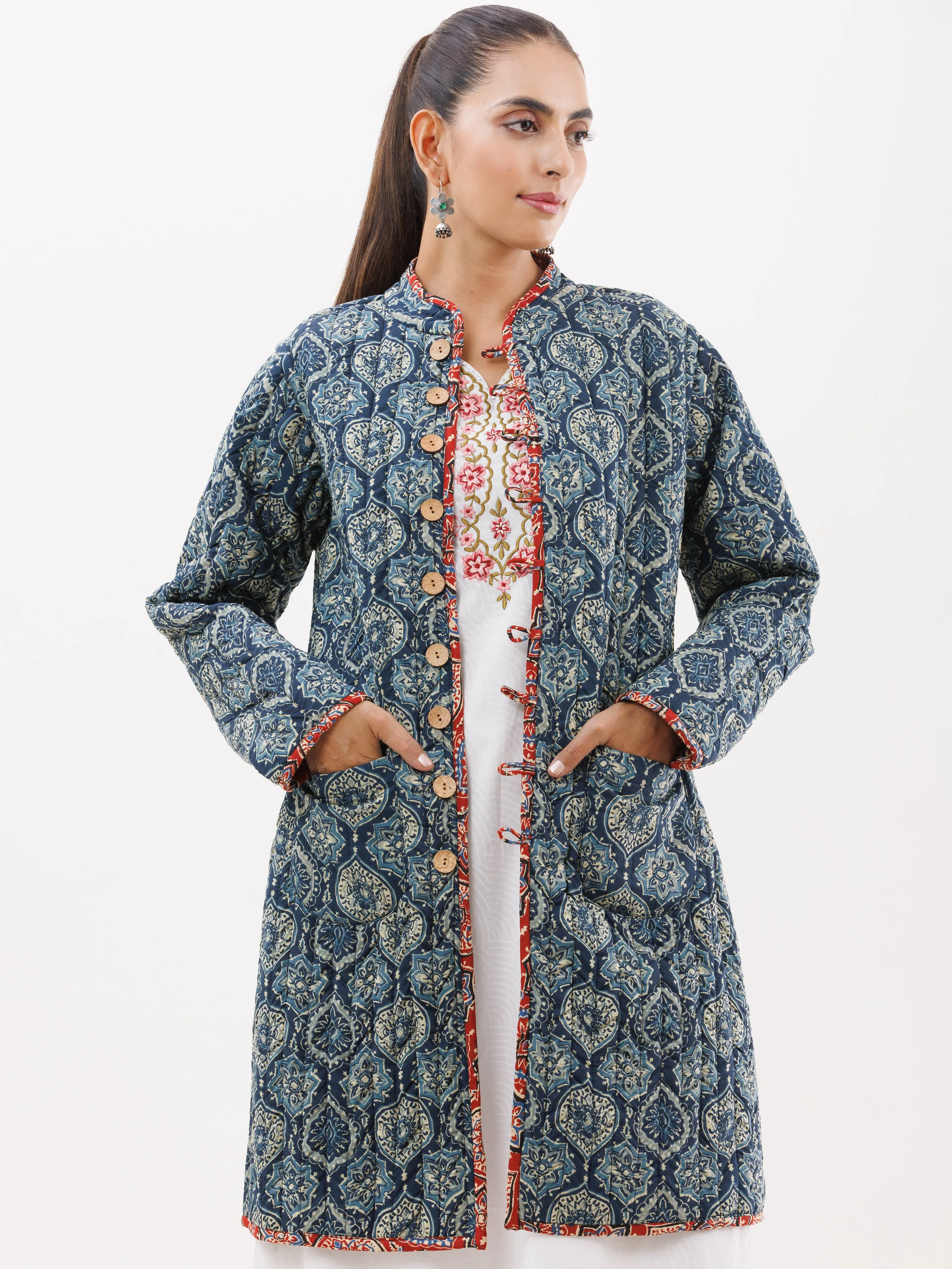 Shishir Reena Ajrakh Quilted Reversible Jacket