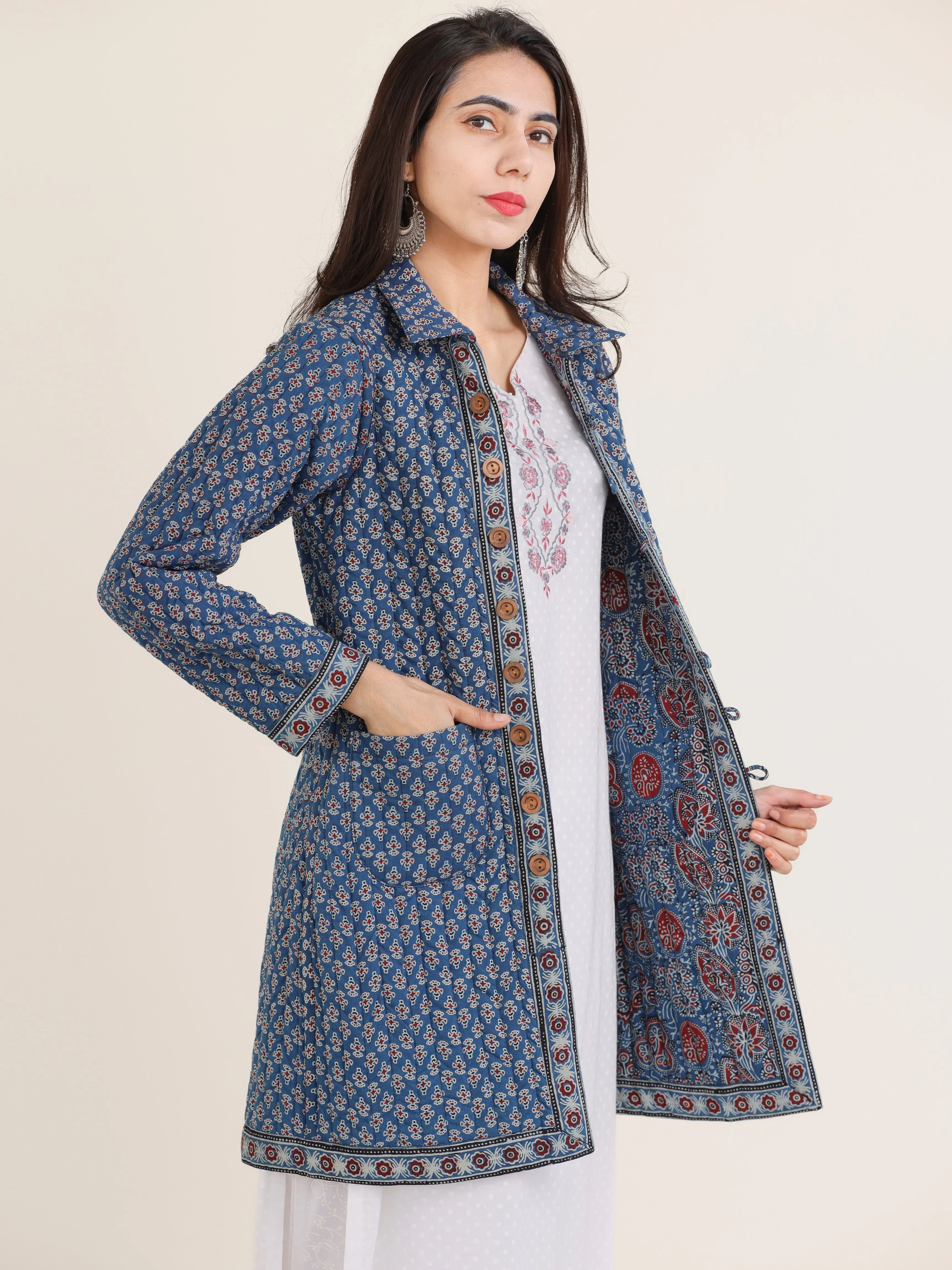 Shishir Roheen Ajrakh Quilted Reversible Jacket