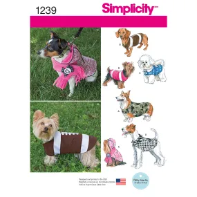 Simplicity Sewing Pattern 1239 Dog Coats in Three Sizes