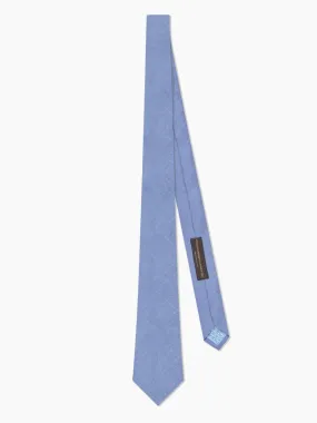 Slim Blue Textured Wool Blend Tie