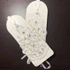 Sparkle Lace Fingerless Wedding Gloves