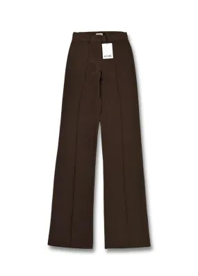 Straight leg pants met pressfold chocolate brown (TALL)