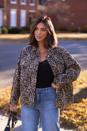 Taupe Leopard Print Oversized Jacket - FINAL SALE