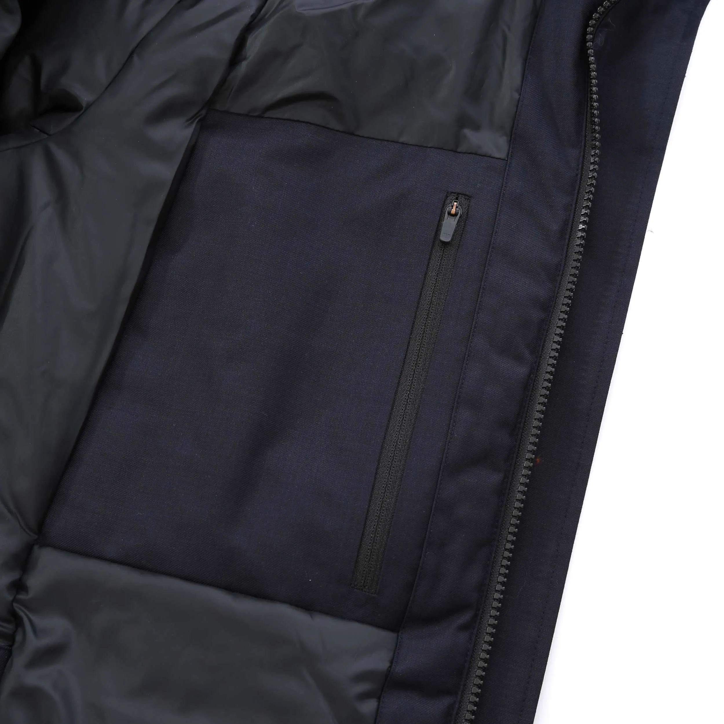 UBR Regulator Parka Savile Coat in Dark Navy Wool