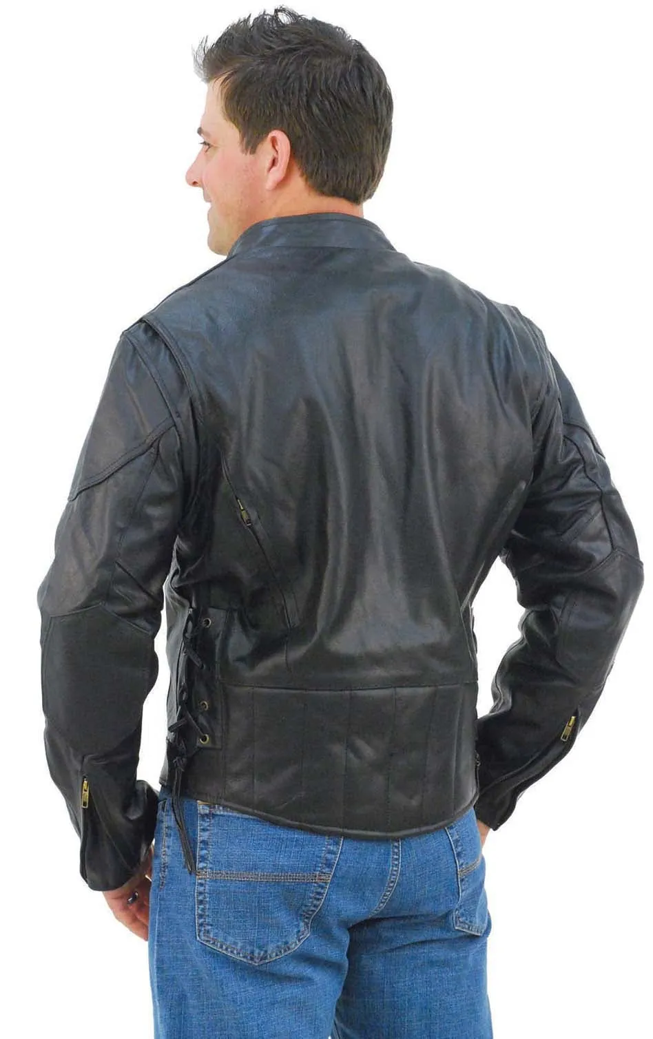 Vented Eagle Vented Leather Motorcycle Jacket #M305VZ ()