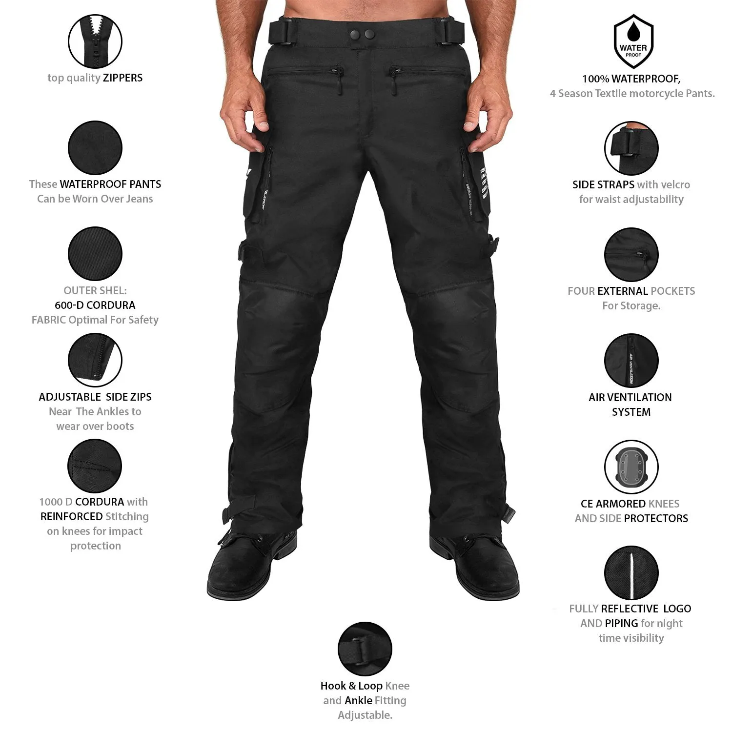 Viking Cycle Saxon Textile Motorcycle Pants for Men