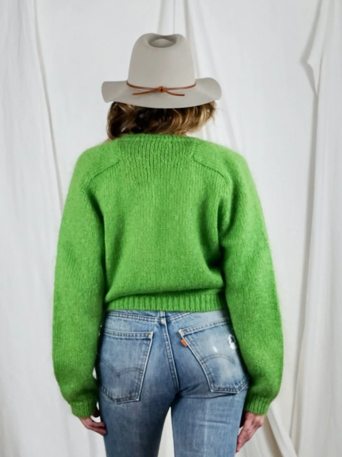 Vintage Lime Mohair Sweater