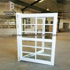 White Color Full Divided Grilles Window, European Style Solid Oak/Teak/Pine Wood Window - China Wooden Window, American Casement Window