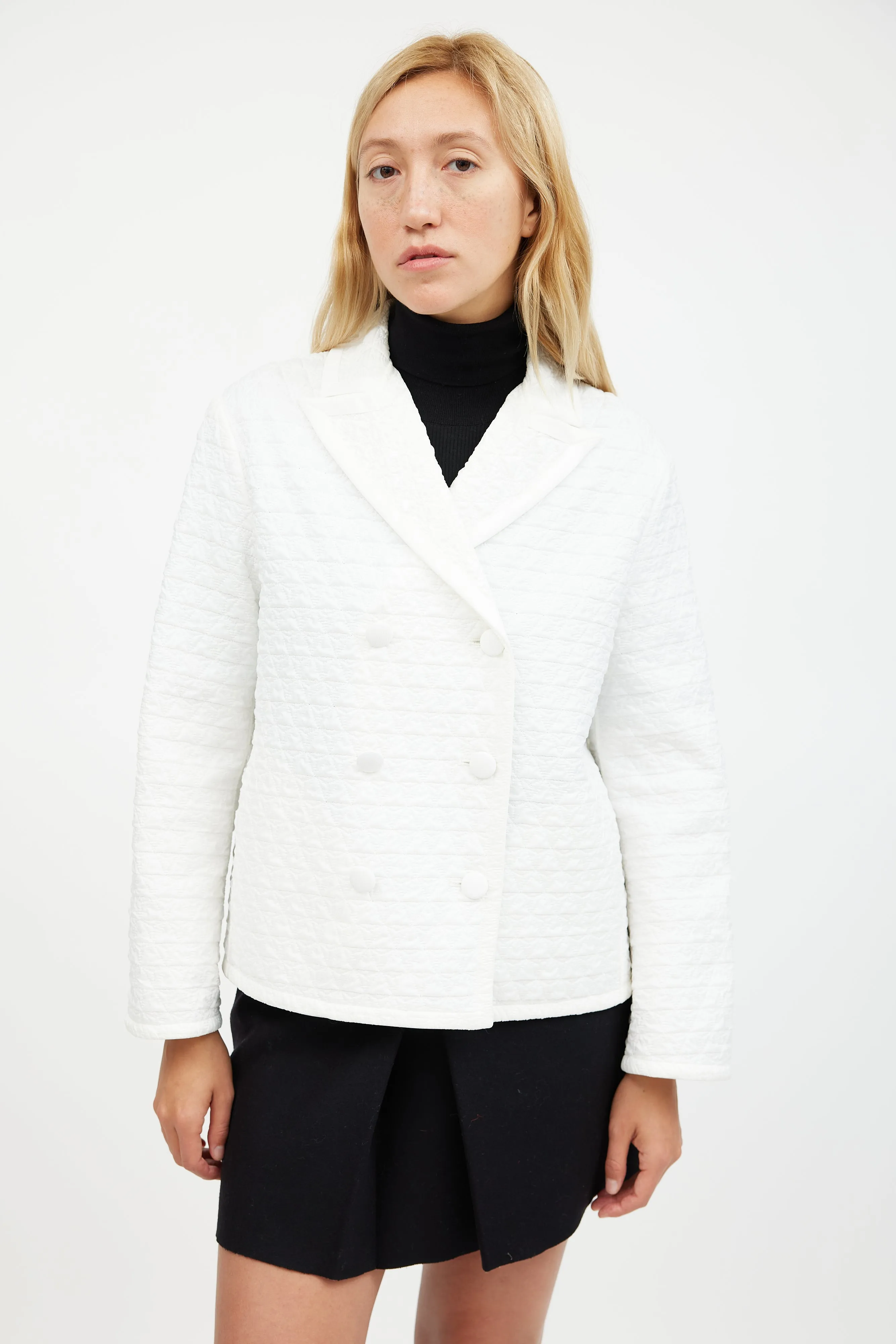 White Nylon Quilted Jacket