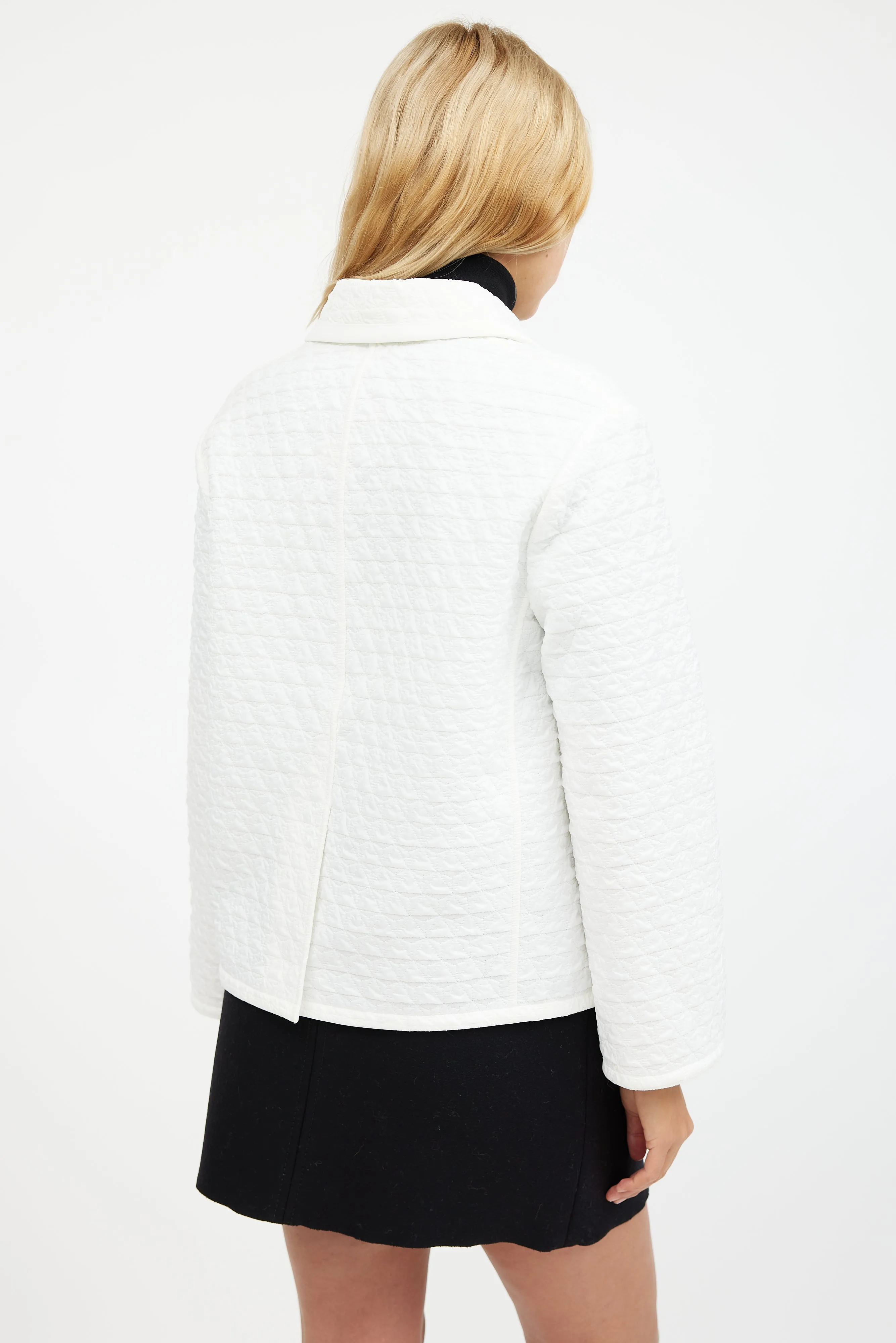 White Nylon Quilted Jacket