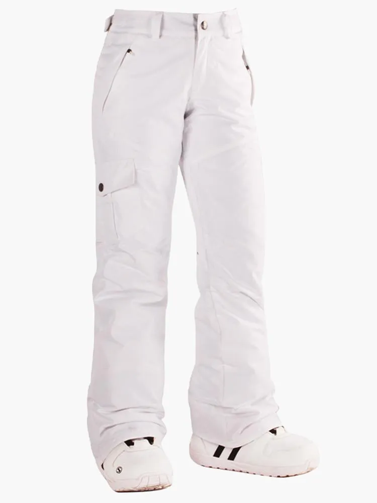 White Thermal Warm Waterproof Windproof Women's Snowboard/Snow Pants