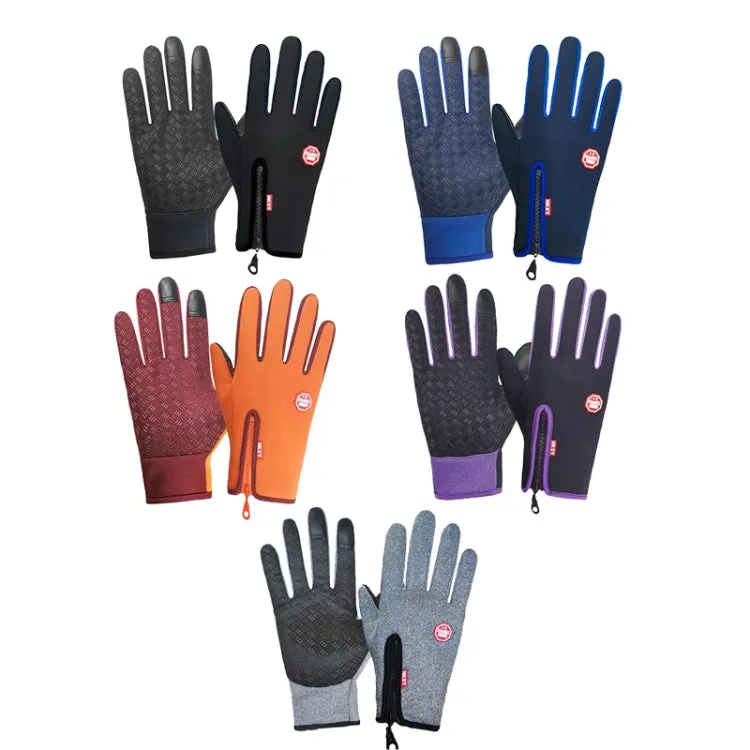 Winter Outdoor Riding Sports Waterproof Touch Screen Glove, Size: L(H043 Black)