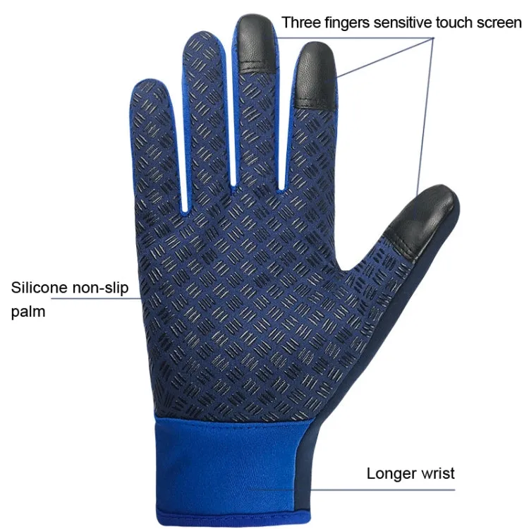 Winter Outdoor Riding Sports Waterproof Touch Screen Glove, Size: L(H043 Black)