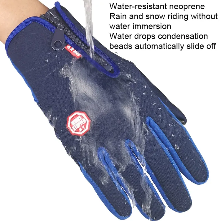 Winter Outdoor Riding Sports Waterproof Touch Screen Glove, Size: L(H043 Black)