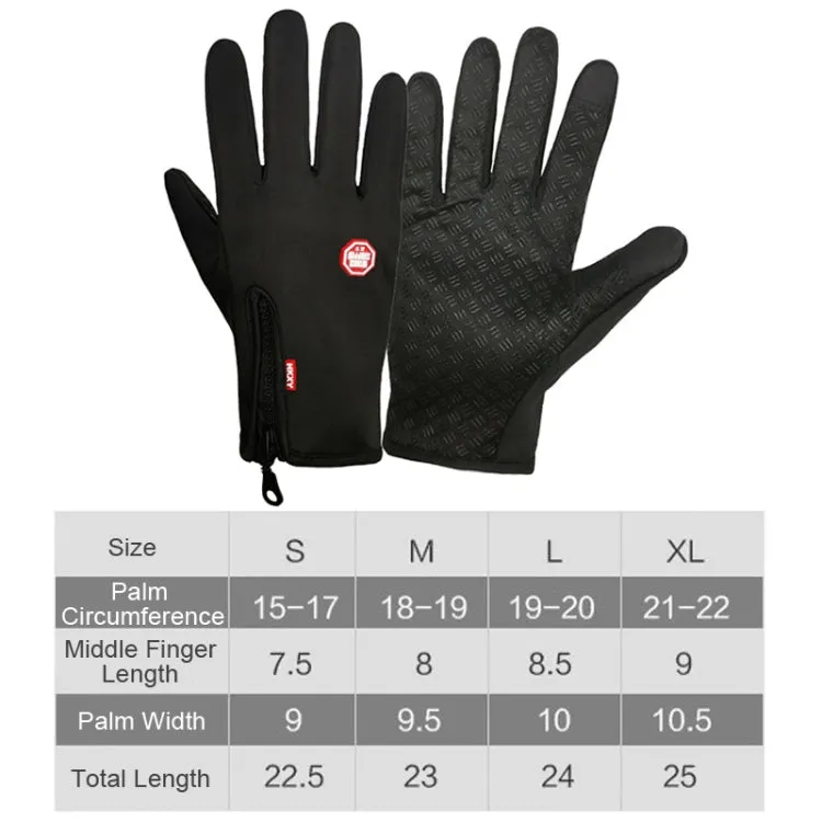 Winter Outdoor Riding Sports Waterproof Touch Screen Glove, Size: L(H043 Black)