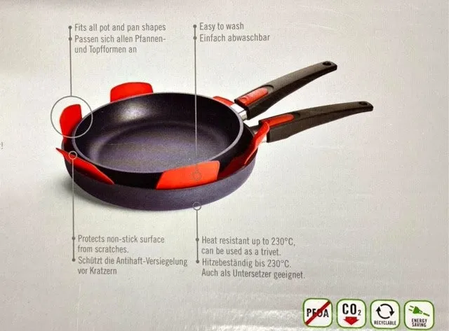 Woll Diamond Lite Detachable Handle Induction Twin Frypan Set & 40cm Pan Protector - 24&28cm