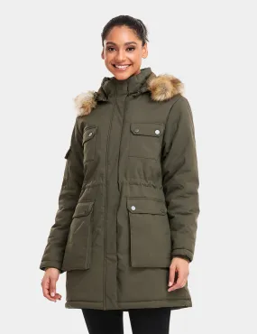 Women's Heated Thermolite® Parka - Olive / Red