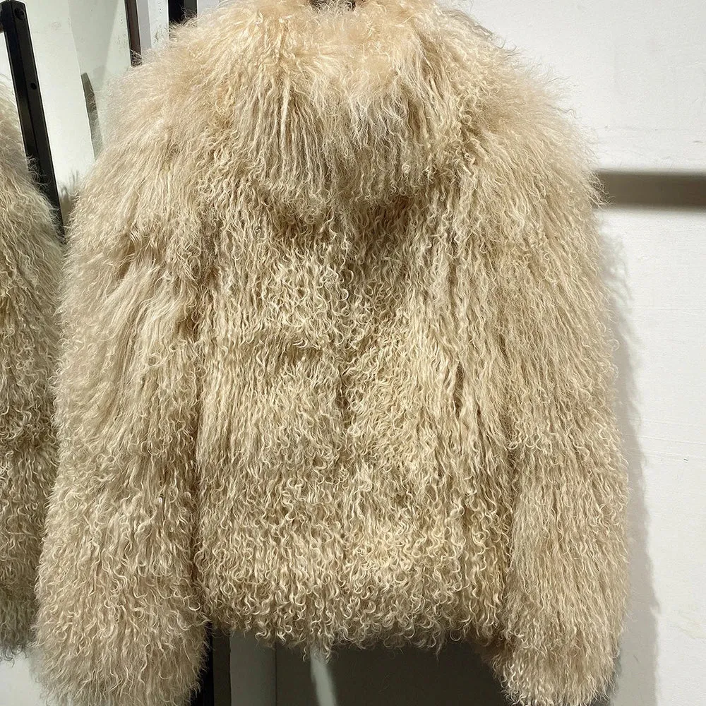 Women's Mongolian Curly Shearling Jacket